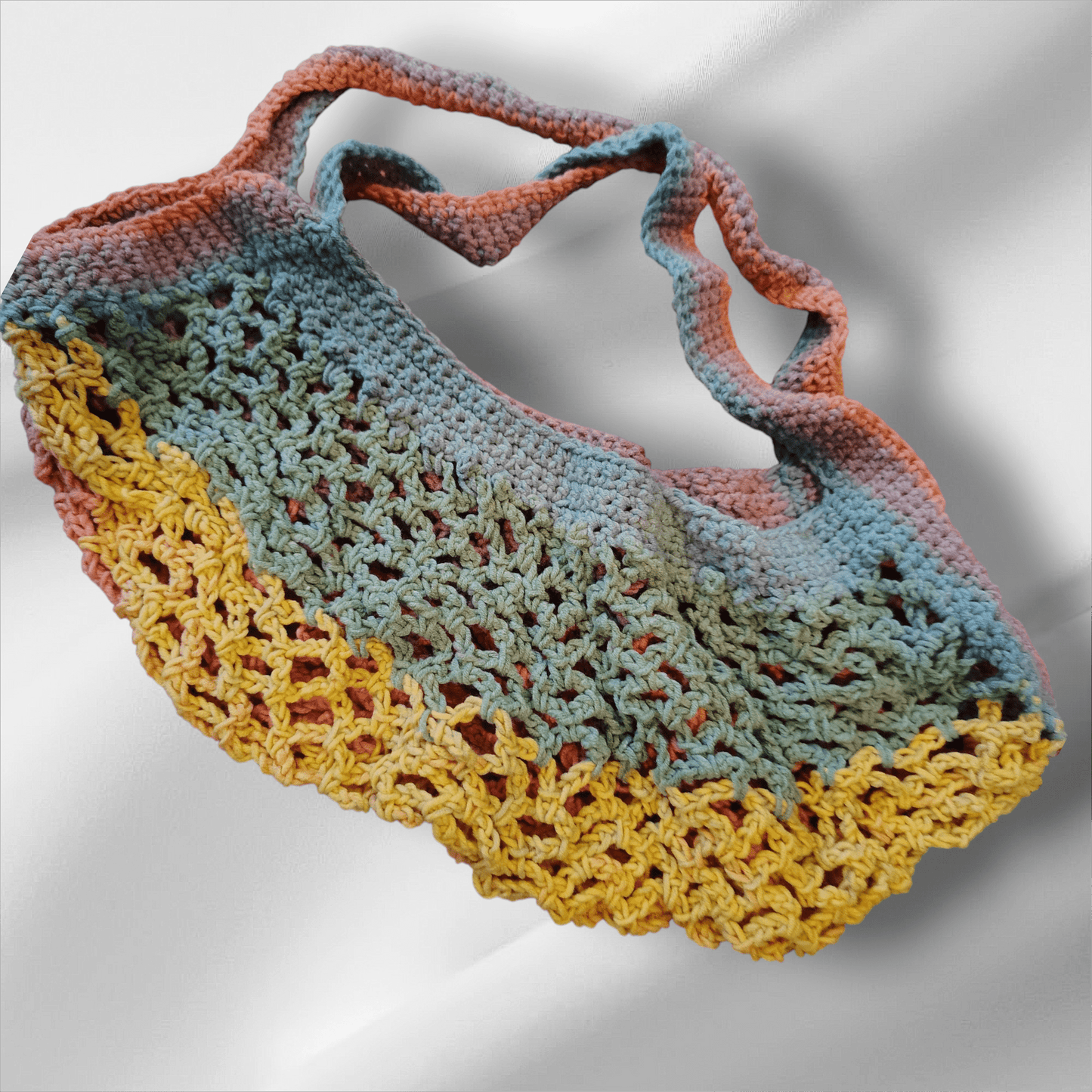 Crocheted 100% cotton mesh market bag - VerHagens Craft