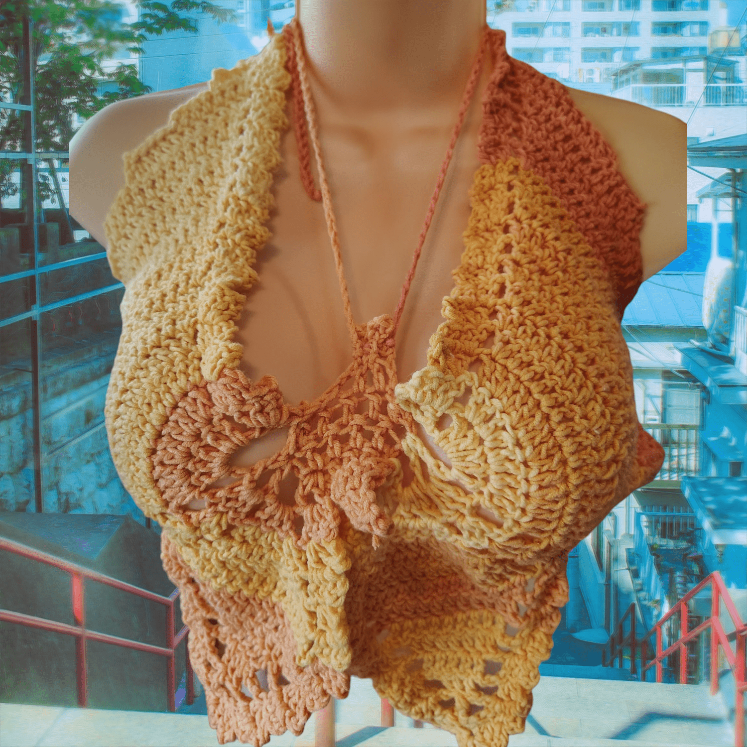 Crocheted double stitch butterfly top - VerHagens Craft