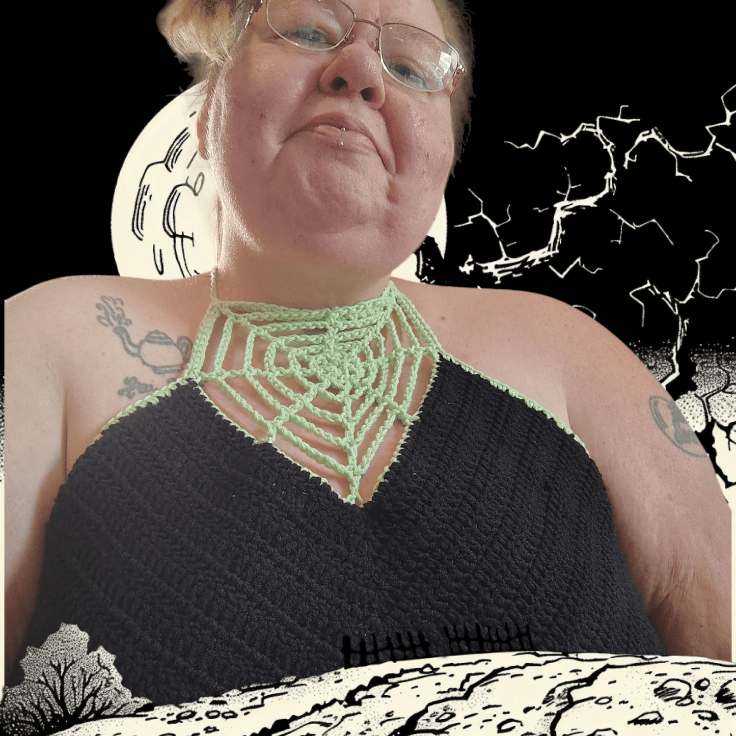 Crochet web halter top - VerHagens Craft