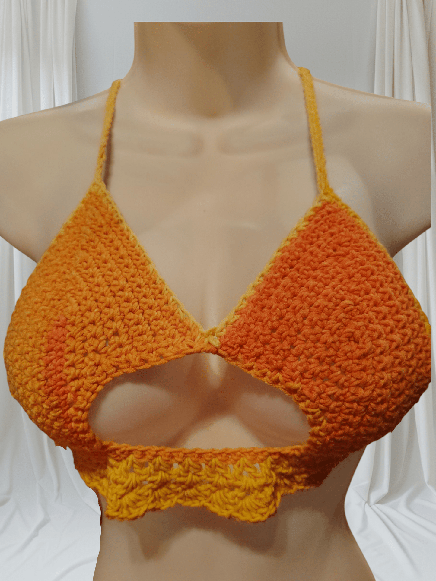 Crocheted 100% cotton peekaboo top - VerHagens Craft