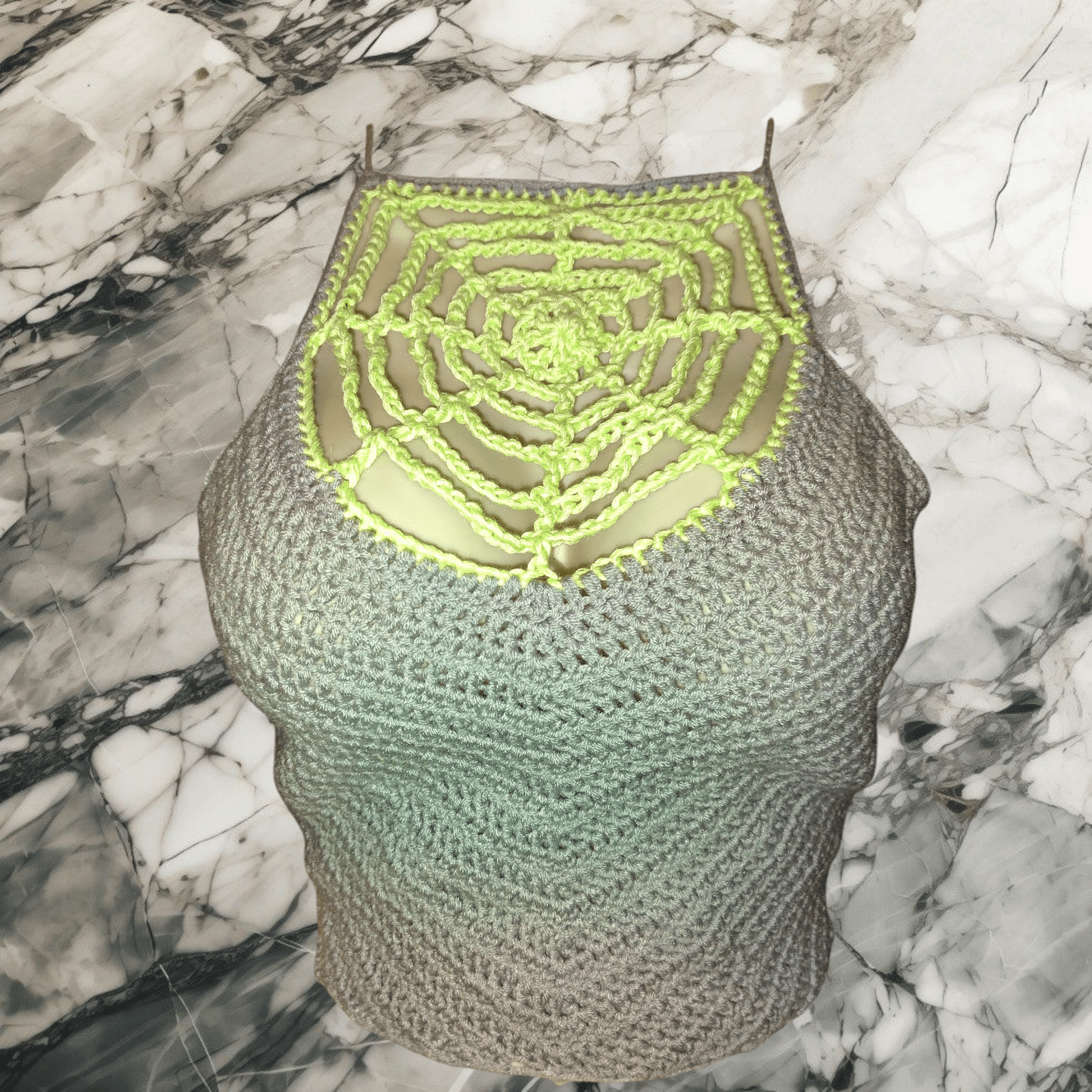 Crocheted web halter top - VerHagens Craft