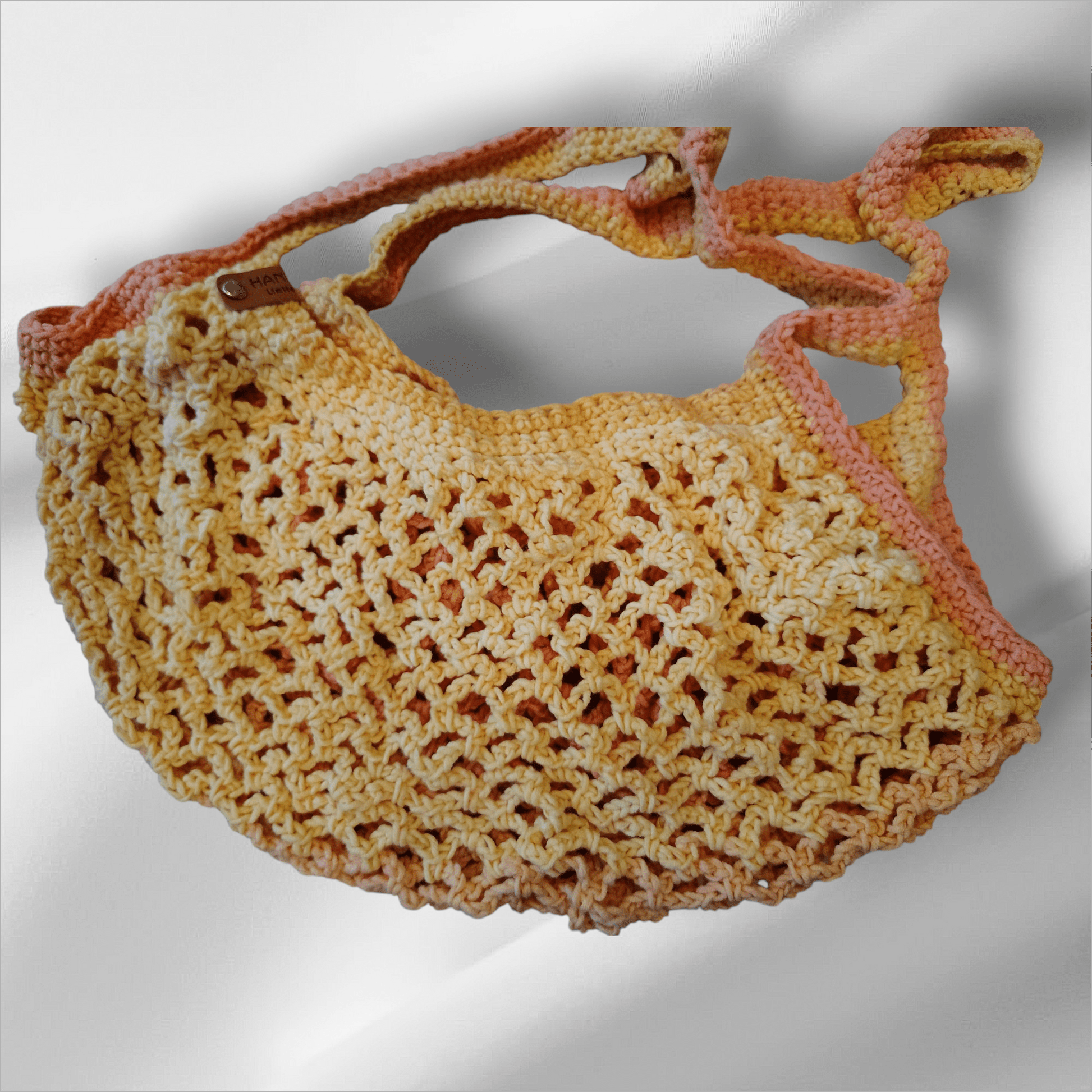 Crocheted 100% cotton mesh market bag - VerHagens Craft