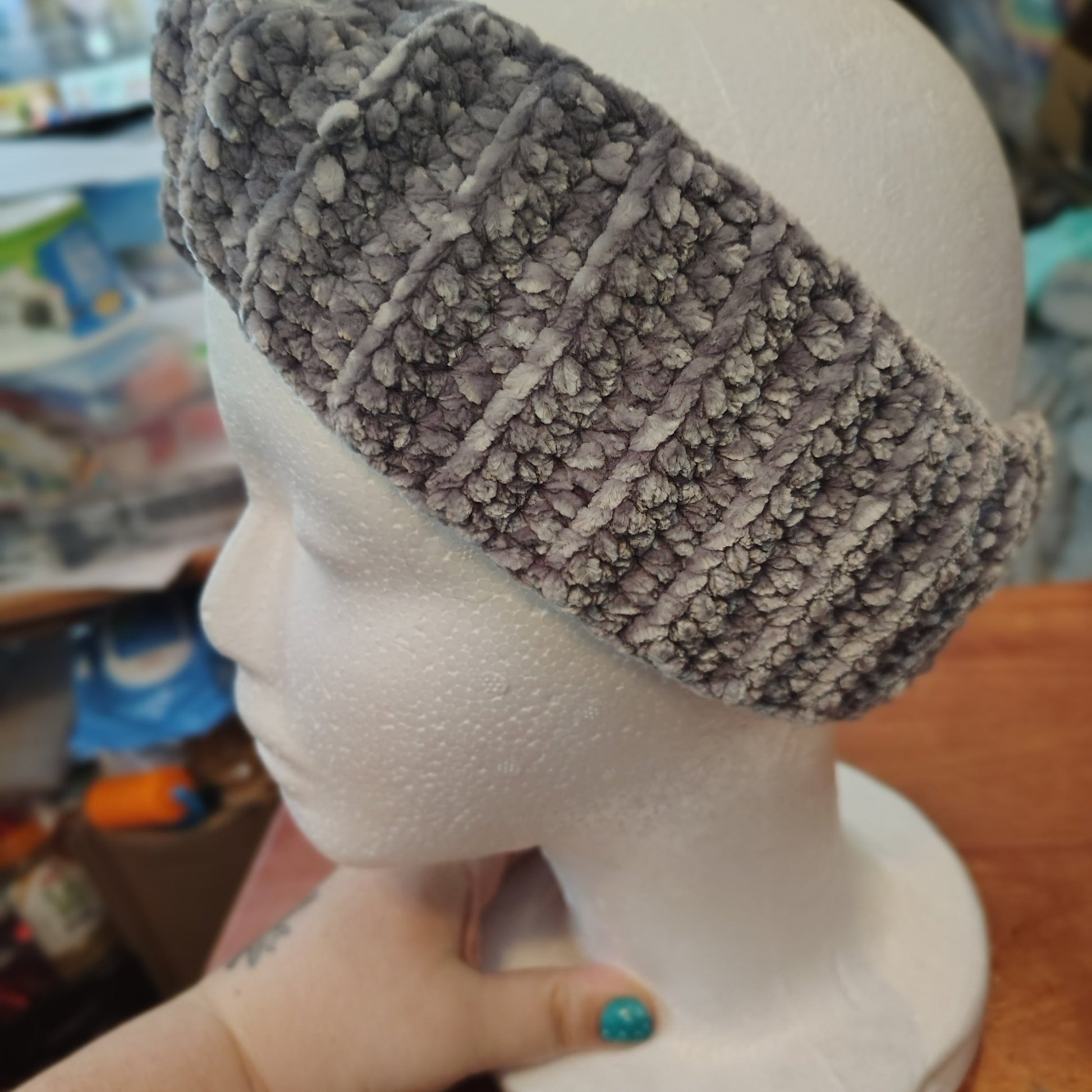 Crochet velvet ear warmers - VerHagens Craft