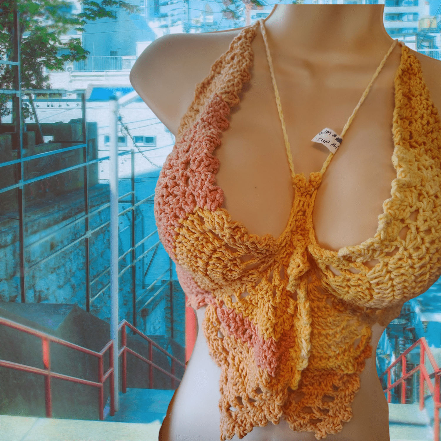 Crocheted double stitch butterfly top 100% cotton - VerHagens Craft